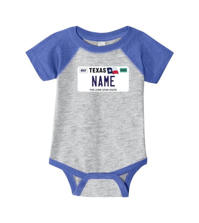 Custom Onesie - Texas License Plate